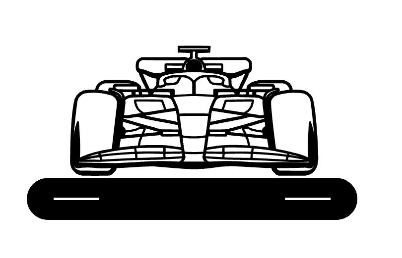 F1 auto silhouet met houder