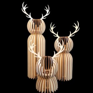 3D houten rendieren