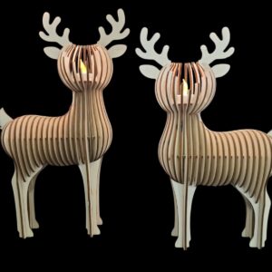 🦌 Sfeervolle houten rendieren met LED-lichtje